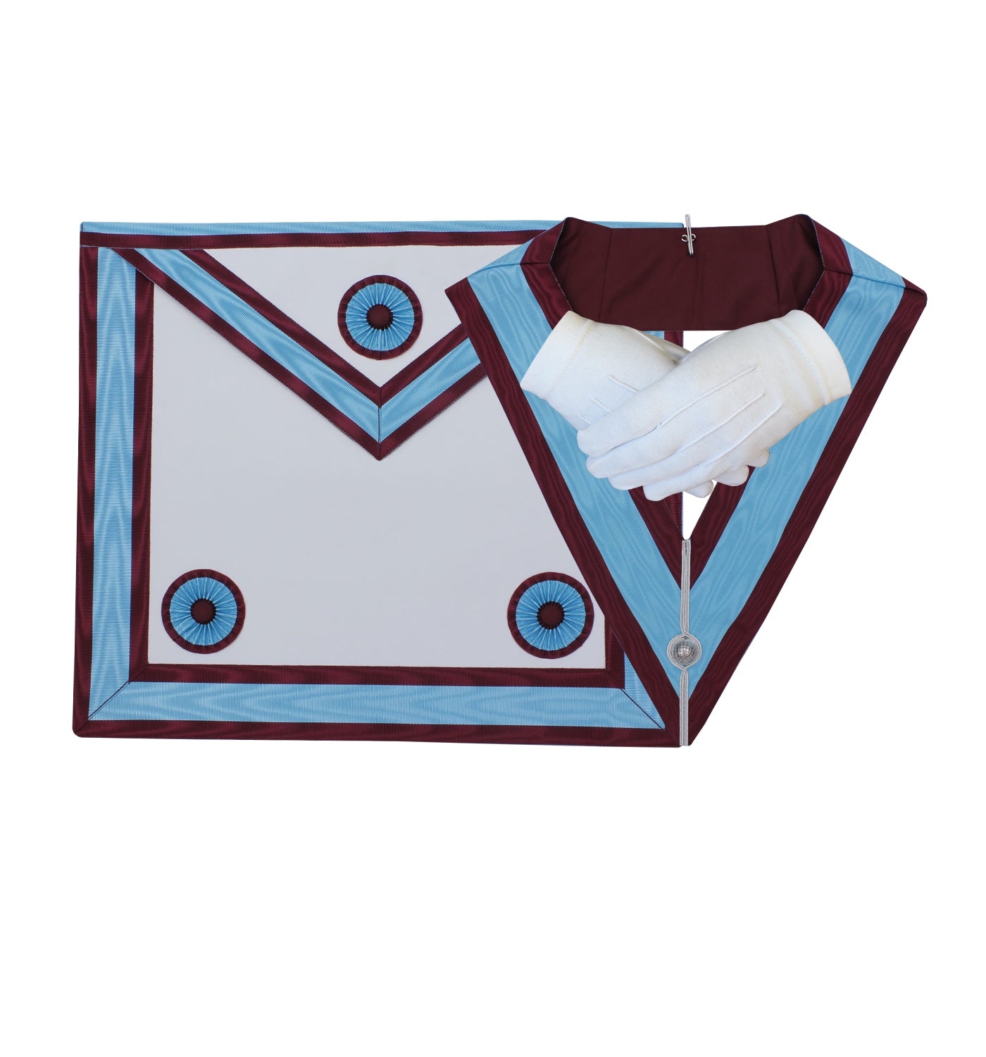 Masonic Regalia Mark Master Masons Apron and Officer Collar Set