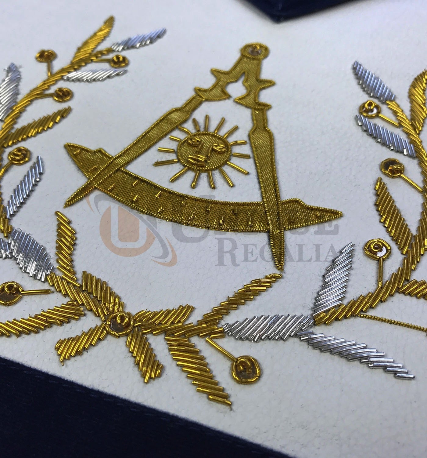 Masonic Grand Lodge Past Master Apron Gold Hand Embroidery Apron
