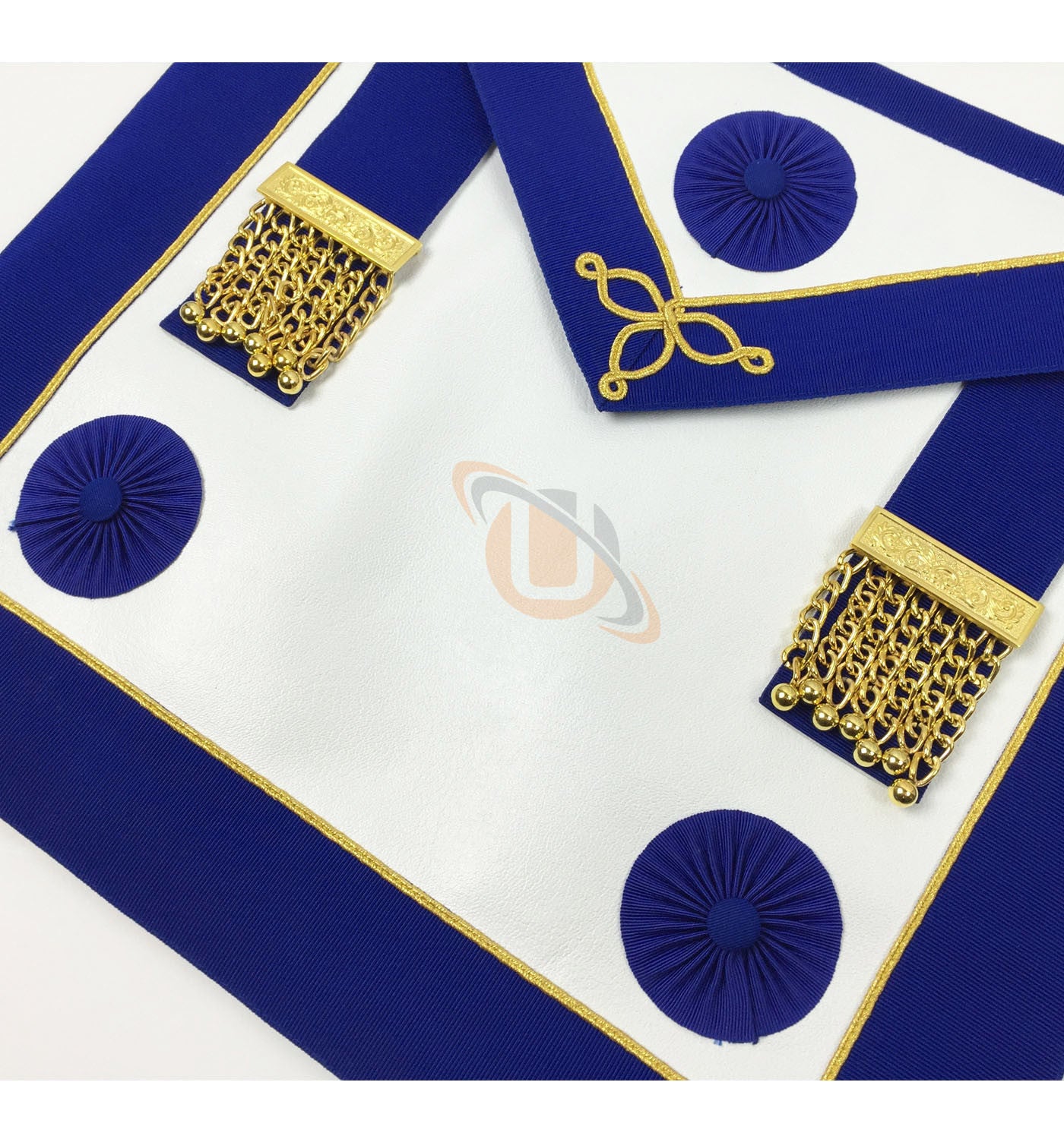 Craft Provincial Undress Apron with blue Rosettes and Collar Set Unique Regalia