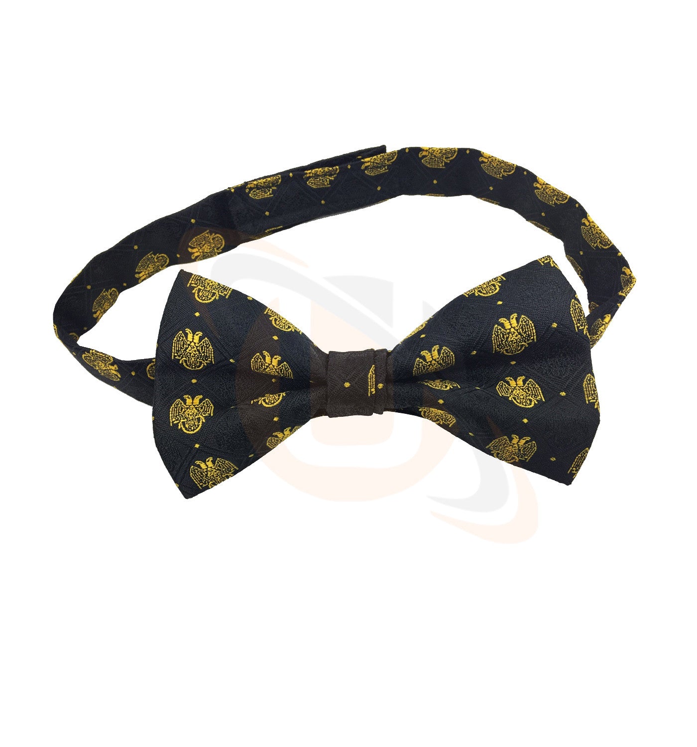 Rose Croix Scottish Rite 32nd Degree necktie bow Tie and pocket square Set Gold Unique_Regalia