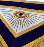 Masonic MASTER MASON Gold/Silver Embroided Apron square compass with G Purple