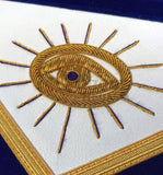 Masonic Past Master Hand Embroided Apron Gold/Silver  Embroidery Purple Velvet