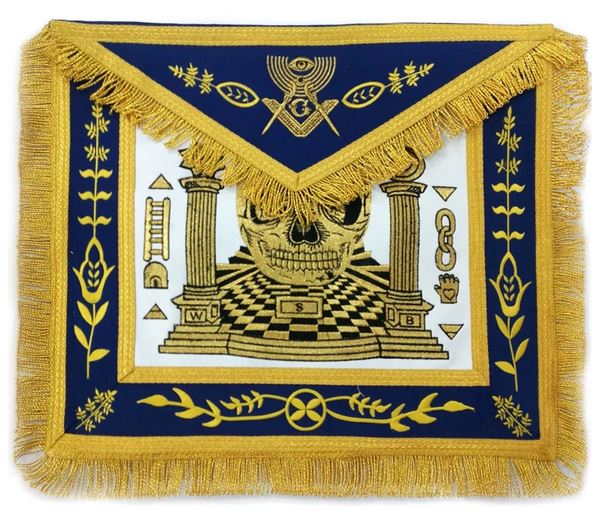 Custom Design Skull Pillars Masters Carpet Machine Made Apron Gold