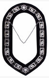 Knights Templar - Masonic Chain Collar - Gold/Silver on Black + Free Case