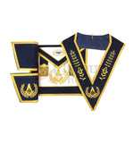 Master Mason Apron Hand Embroidery Apron Gauntlet and Collar Set Navy