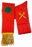 Knight Mason Hand Embroidered Sash Red