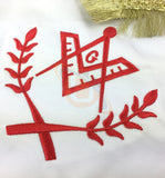 Masonic Master Mason Satin Apron,Collar gauntlets Set with Fringe Red/Blue - kitchcutlery
 - 5