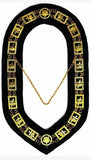 Knights Templar - Masonic Chain Collar - Gold/Silver on Black + Free Case
