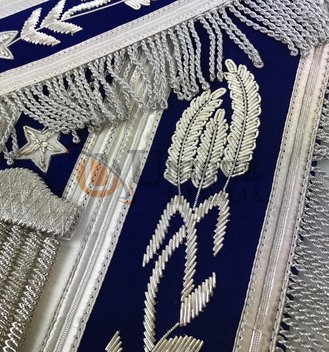 Masonic Grand Lodge Past Master Apron Gold & Silver Hand Embroidery Apron