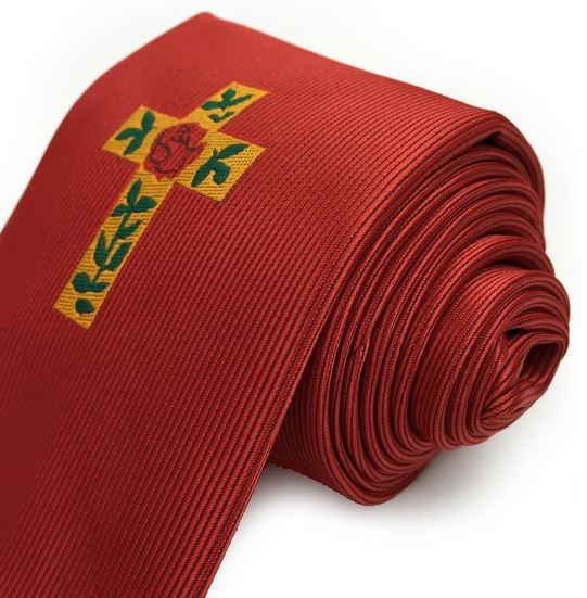 Masonic 100% silk Rose Croix Degree Tie Red with logo