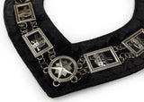 Knights Templar - Masonic Chain Collar - Gold/Silver on Black + Free Case