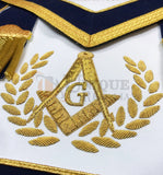 Master Mason Apron Hand Embroidery Apron Gauntlet and Collar Set Navy