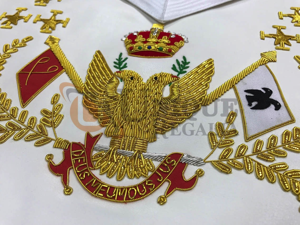 Rose Croix 33rd Degree Hand embroided Apron Set Wings Up or Down
