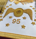 Masonic Scottish Rite 95th Degree Hand embroidered Set Apron Collar Cap Gauntlets