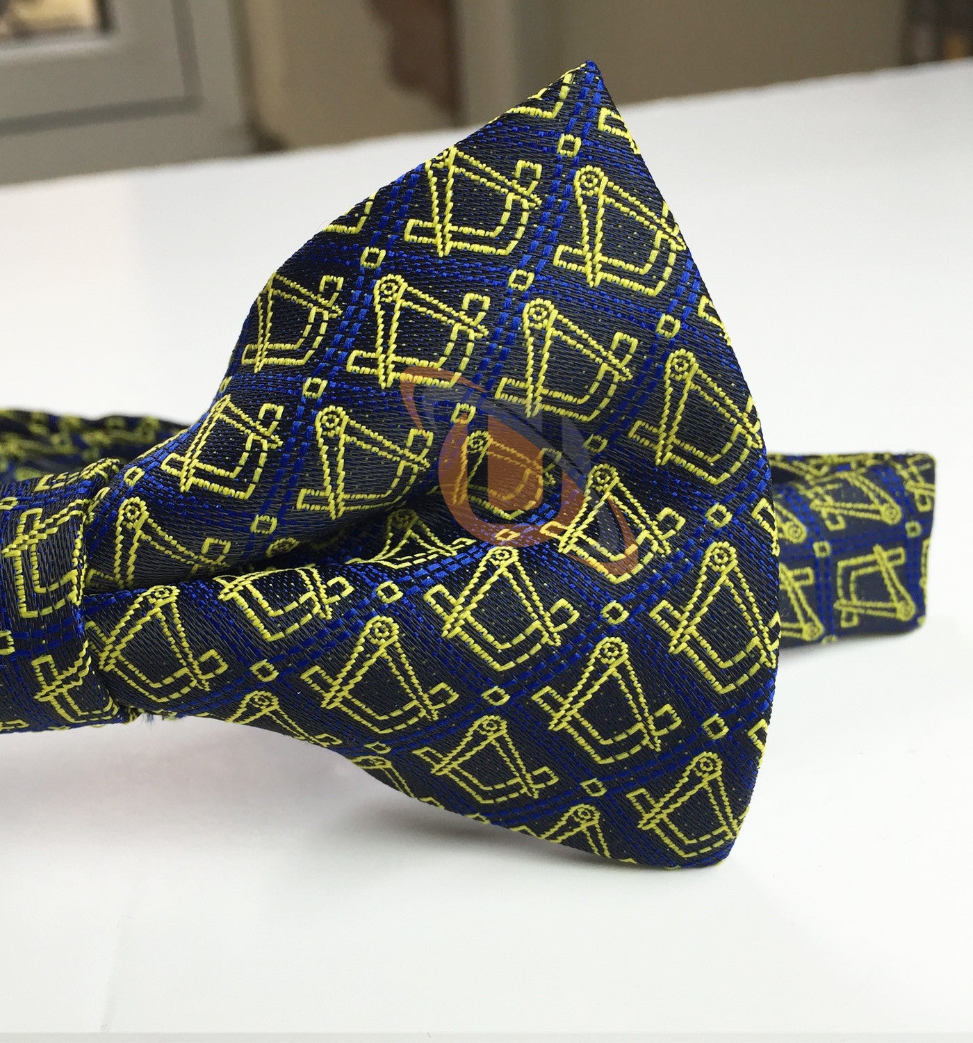 Masonic Regalia Silk Bow Tie with Square and Compass Unique_Regalia