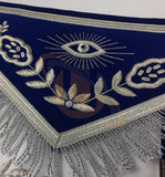 Masonic Blue Lodge Past Master Silver Handmade Embroidery Apron - kitchcutlery
 - 3