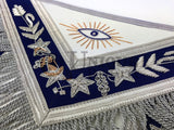 Masonic Grand Lodge Past Master Apron Gold & Silver Hand Embroidery Apron