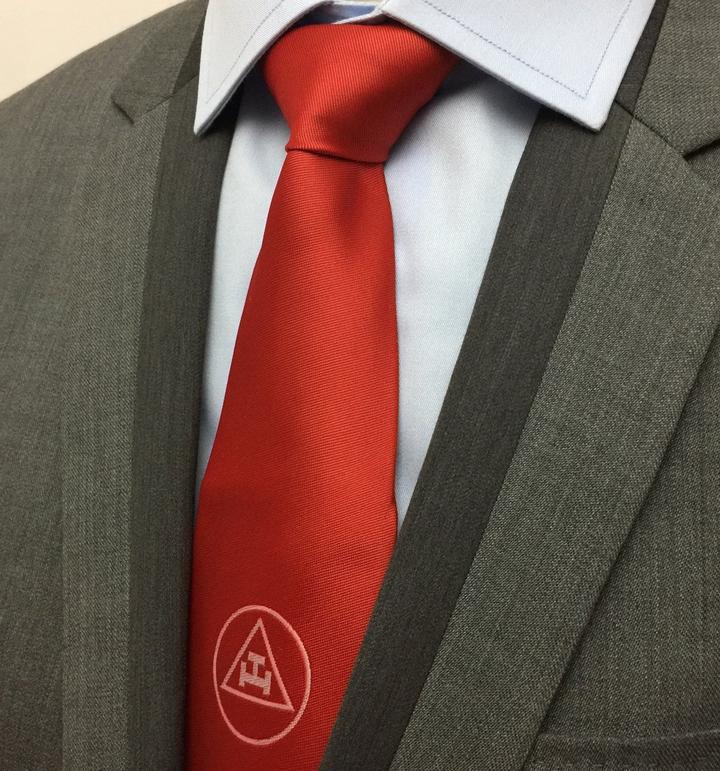 Masonic 100% silk Royal Arch RA Silk Tie with embroided Logo