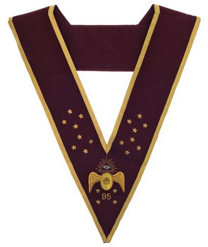 Masonic Scottish Rite 95th Degree Hand embroidered Set Apron Collar Cap Gauntlets