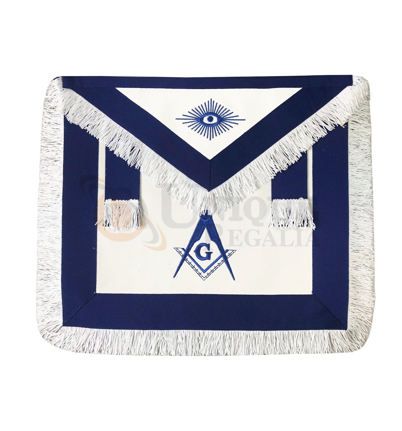 Blue Lodge Master Mason Apron with white Fringe