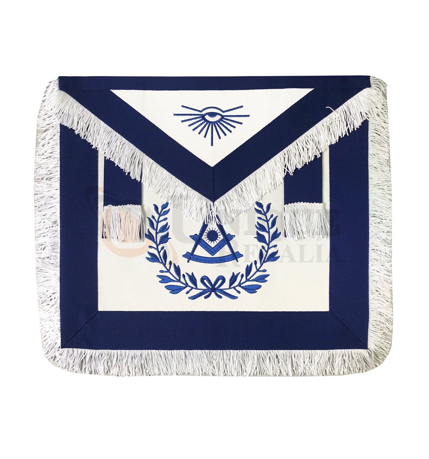 Blue Lodge Past Master Apron with White Fringe