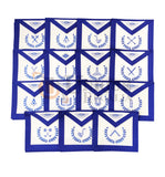 Masonic Blue Lodge Officers Apron Machine Embroidery Set of 15 Pcs