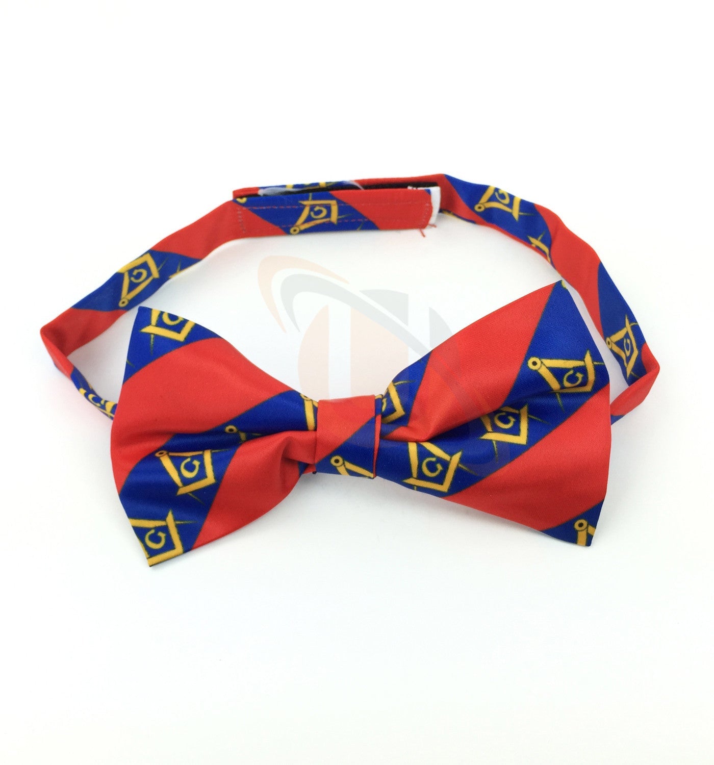 High Quality 100% Silk Masonic Bow Tie Red and Blue Unique_Regalia