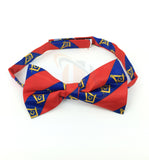 High Quality 100% Silk Masonic Bow Tie Red and Blue Unique_Regalia
