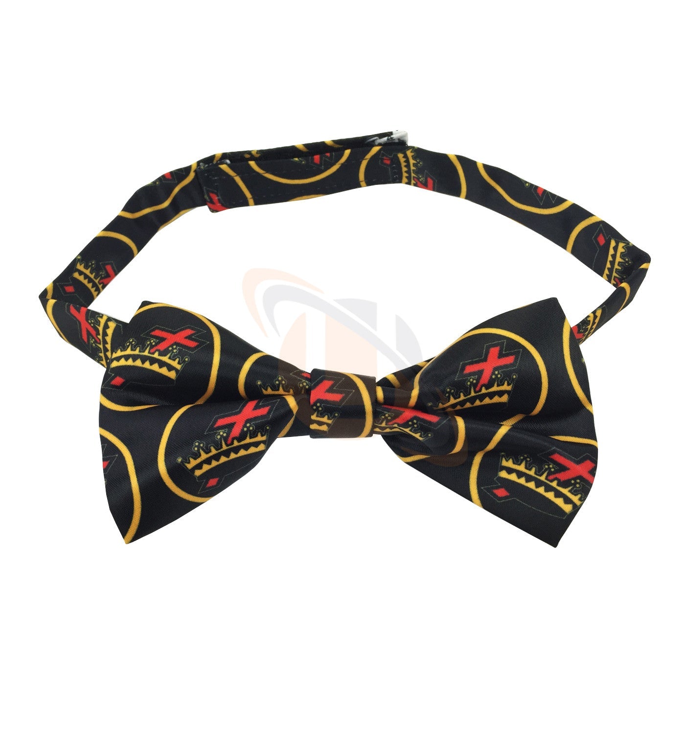 High Quality 100% Silk Masonic Knight Templar Bow Tie Black & Yellow Unique_Regalia