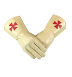 Masonic Knight Templar Gold Gauntlets Leather Gloves