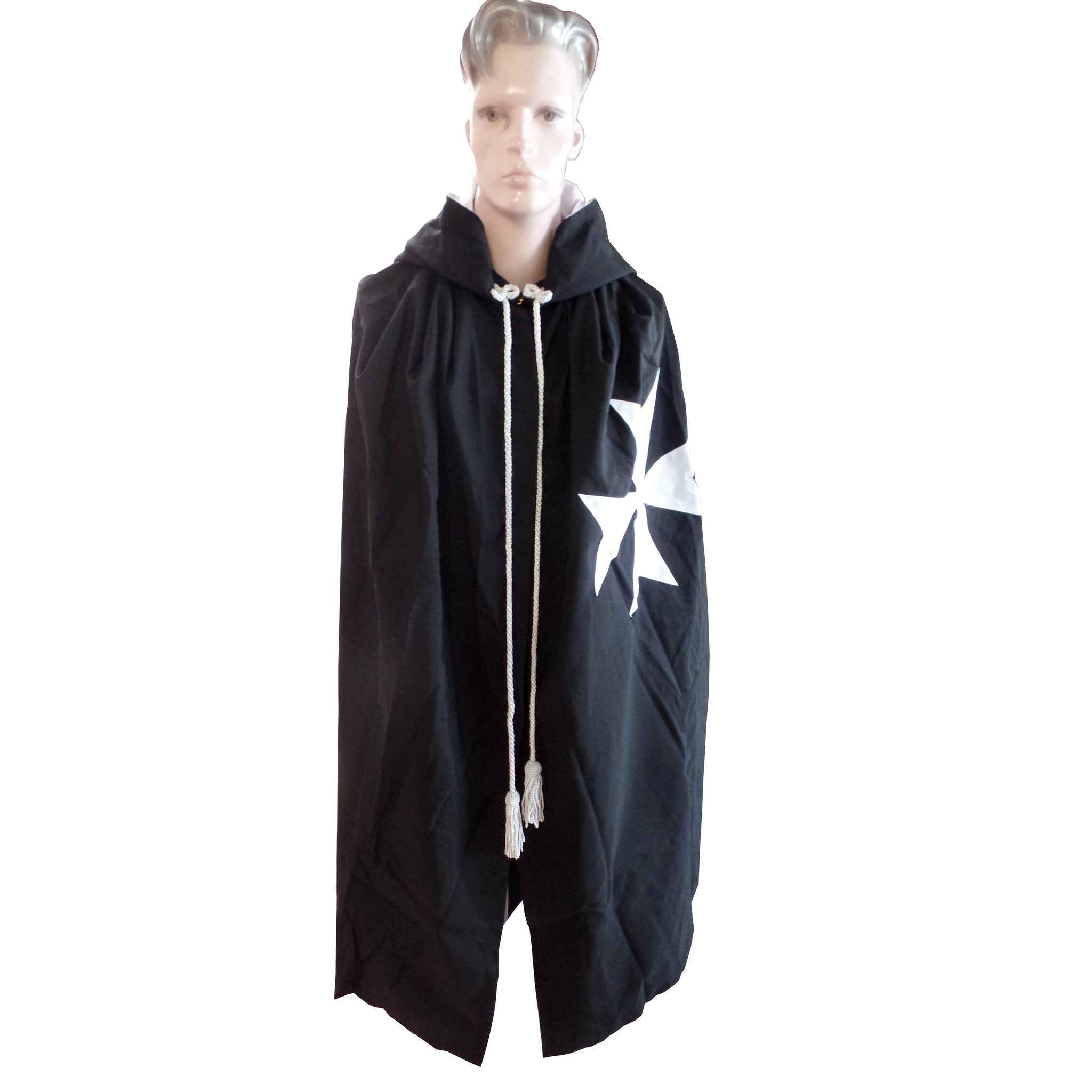 Masonic Knight Malta Mantle Black with (8 pointed) Malta Cross - kitchcutlery
 - 2