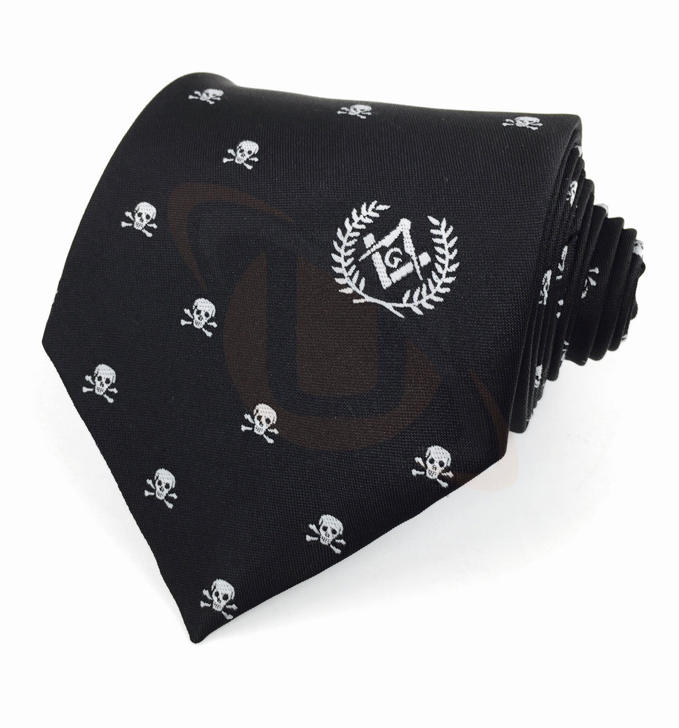 Masonic Regalia Freemason Tie with Skull bone and GSquare Comapass _unique Regalia