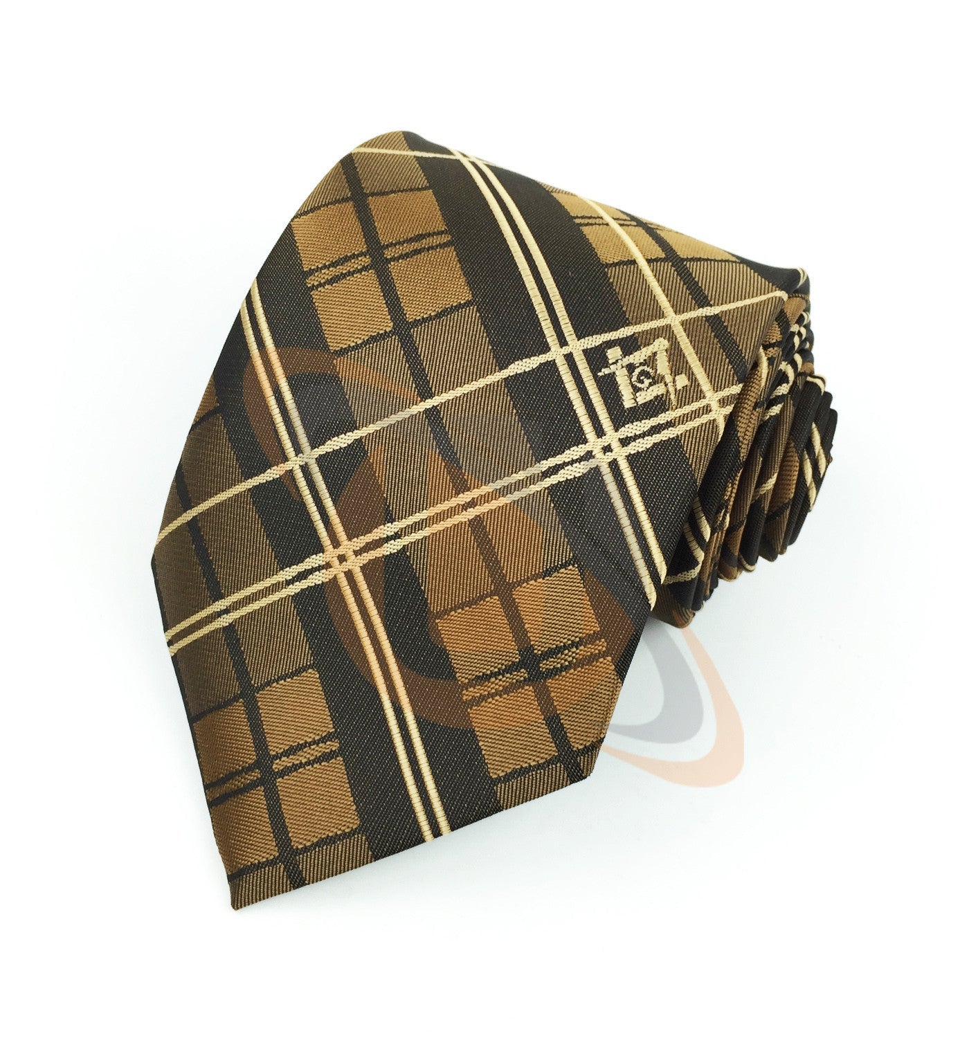 Masonic Scottish rite Rose Croixe Tie Square Compass & G Brown Unique_Regalia