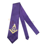 Masonic Sqaure compass and G Black tie purple
