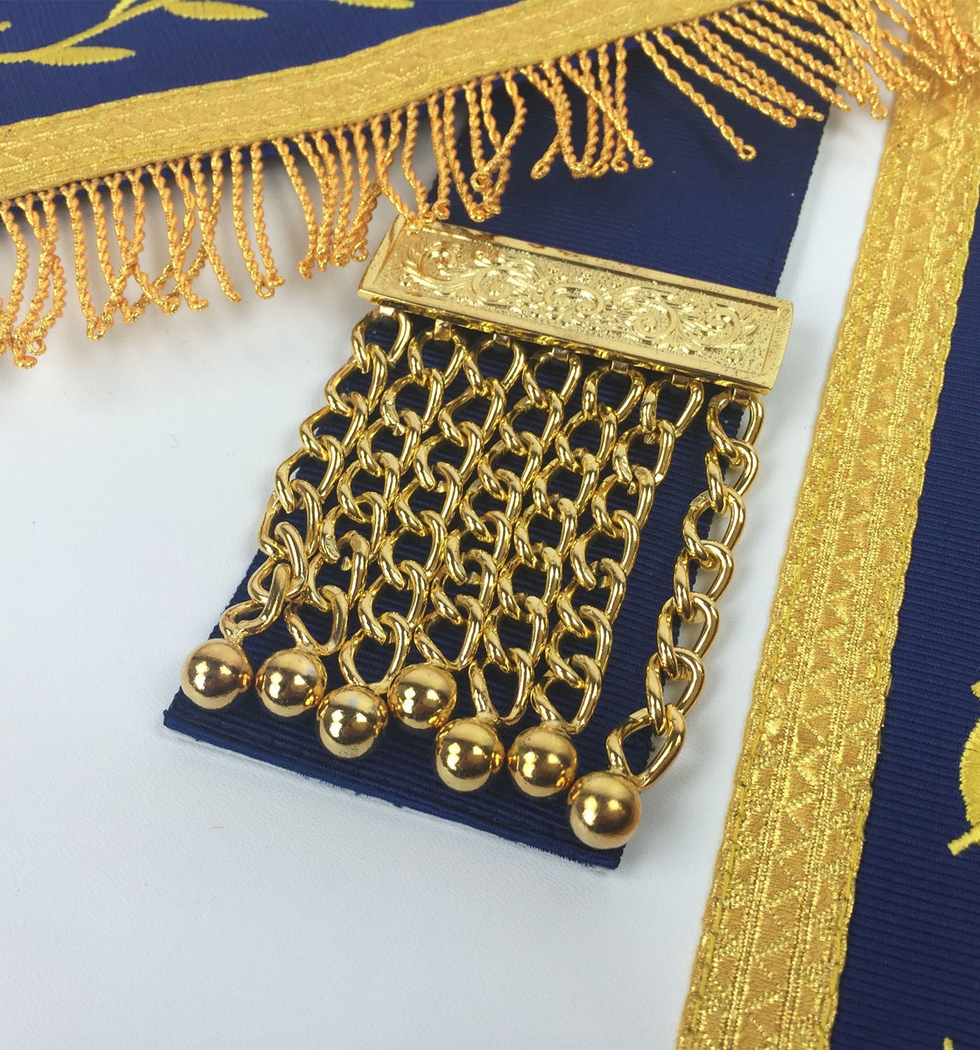 Masonic Blue Lodge Past Master Gold Machine Embroidery Apron - kitchcutlery
 - 3