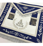 Masonic Blue Lodge Past Master Silver Machine Embroidery Freemasons Apron - kitchcutlery
 - 2
