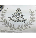 Masonic Blue Lodge Past Master Silver Machine Embroidery Freemasons Apron - kitchcutlery
 - 3
