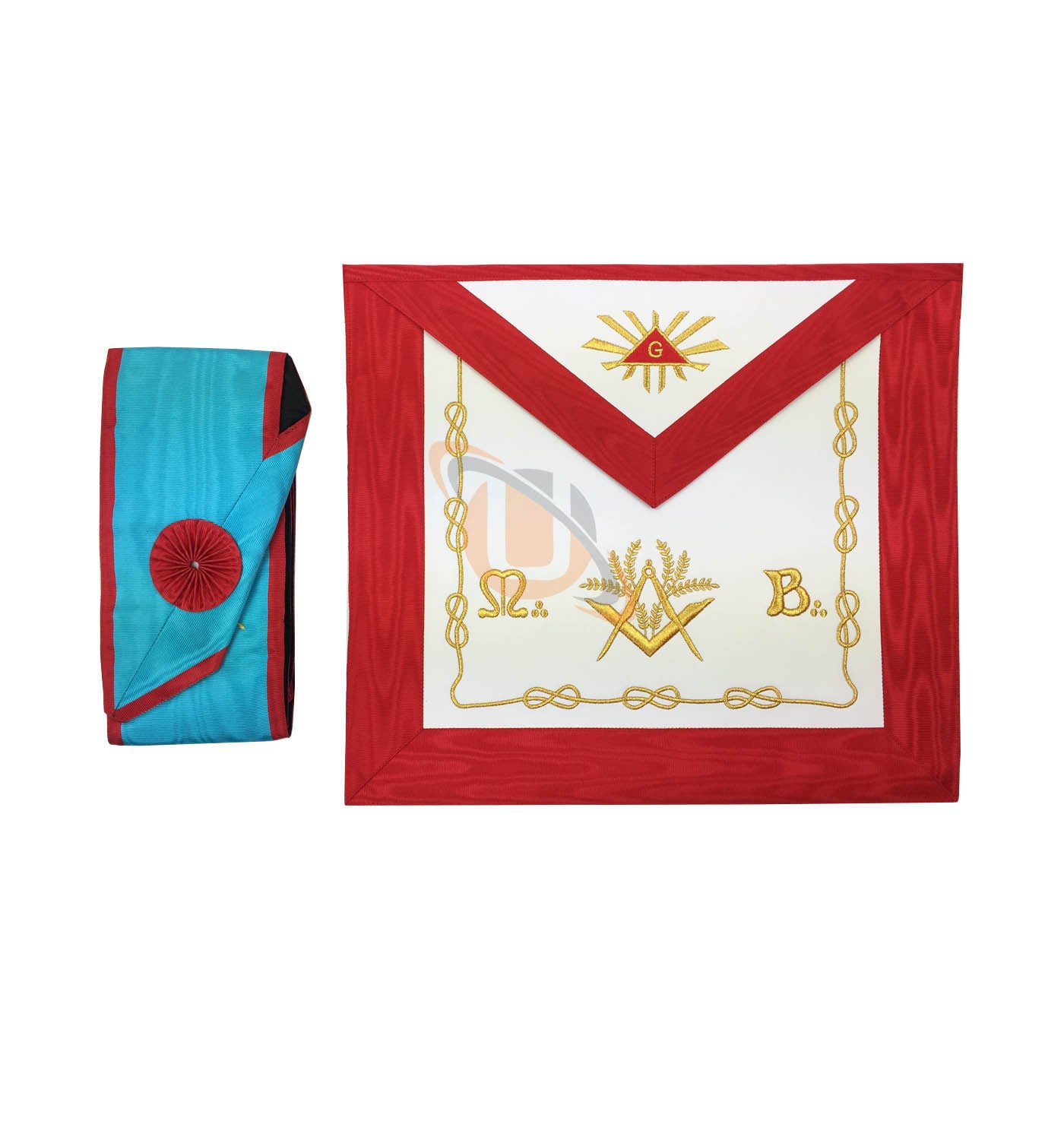 Masonic Blue Lodge worshipful Master Mason Apron and sash set - kitchcutlery
 - 1