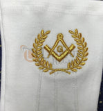 Masonic Cotton Gloves with Machine Embroidery  Square Compass and G Gold/Silver