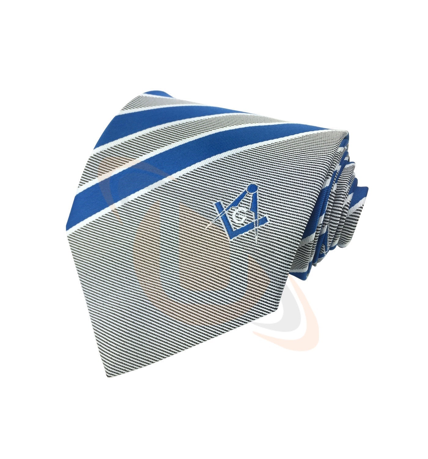 Masonic Masons Striped tie with Square Compass & G Unique Regalia