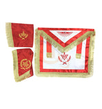 Masonic Master Mason Satin Apron,Collar gauntlets Set with Fringe Red/Blue - kitchcutlery
 - 1