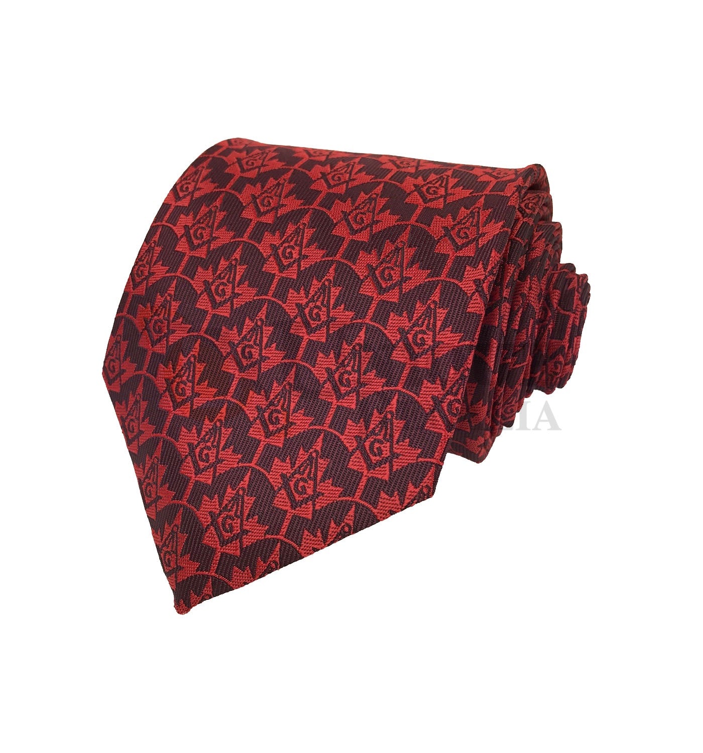 Masonic Regalia Freemason Tie with Candian Maple Leaf