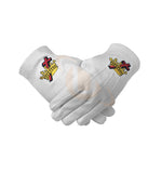 Masonic Knight Templar KT 100% Cotton Machine Embroidery white Glove - kitchcutlery
 - 1