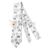 Masonic white Symbolic Necktie black and white Unique_Regalia