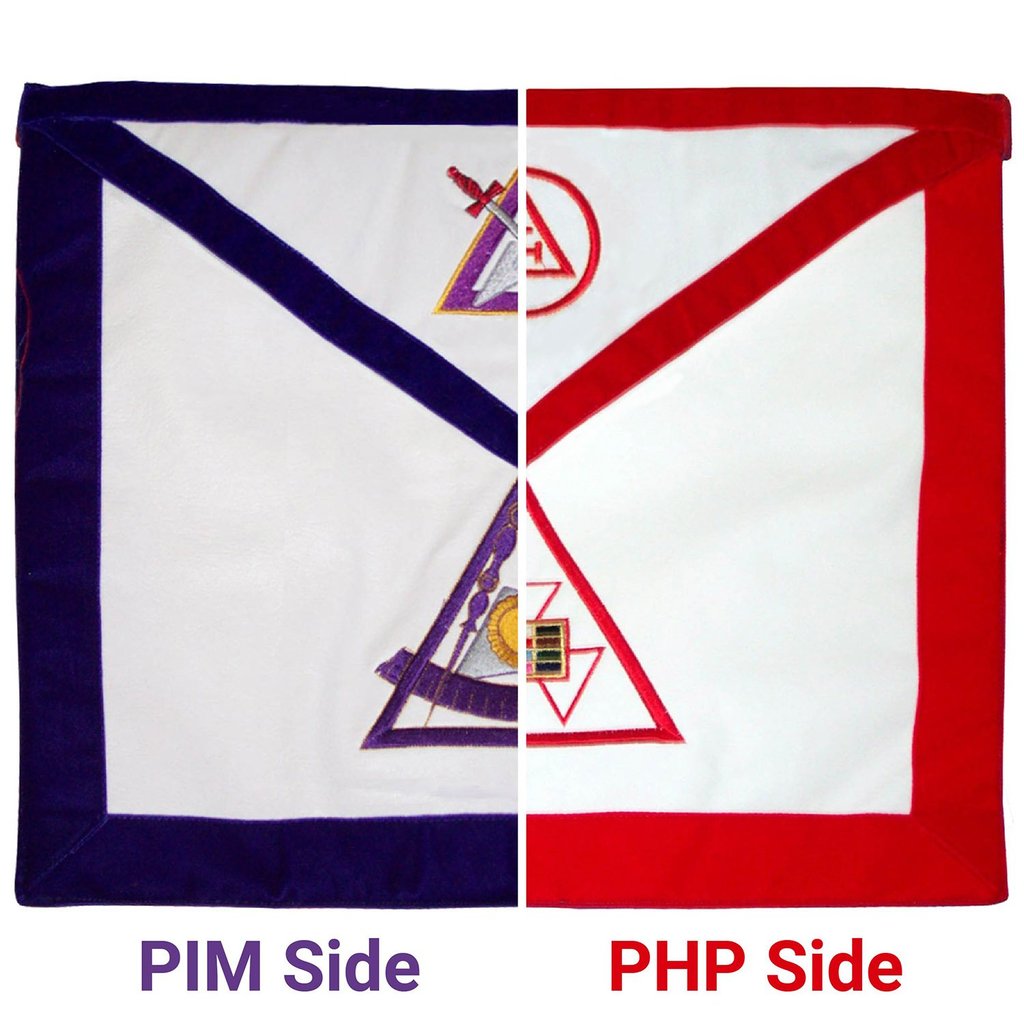 Masonic Apron Royal Arch. Red White Duck Cloth Apron - Triple Tau