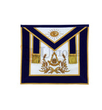 Masonic Past Master Hand Embroided Apron Gold/Silver  Embroidery Blue Velvet
