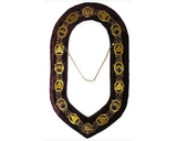 DOKO - Masonic Chain Collar - Gold on Maroon + Free Case