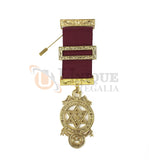 Royal Arch Principal Breast Masonic Jewel with maroon ribbon and gold plated