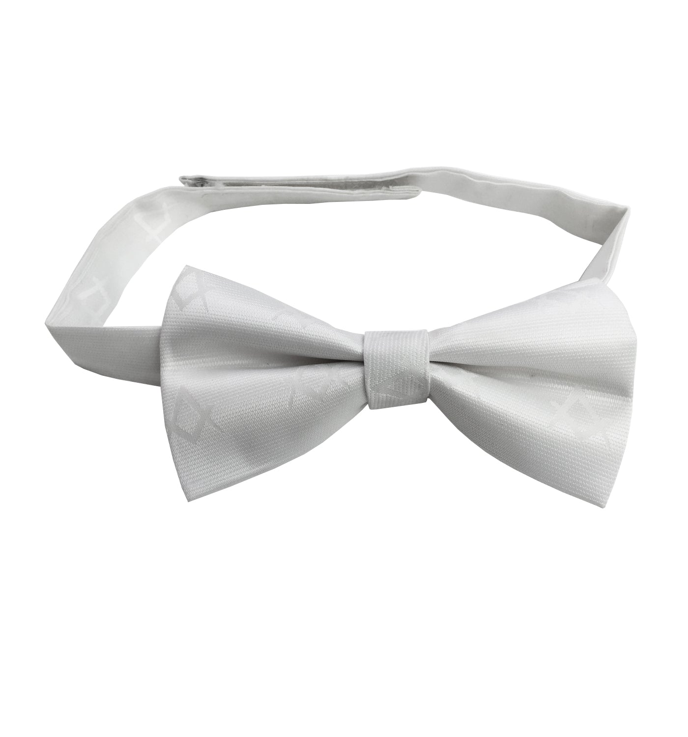 Masonic Bow Tie with Square and Compass White Unique_Regalia