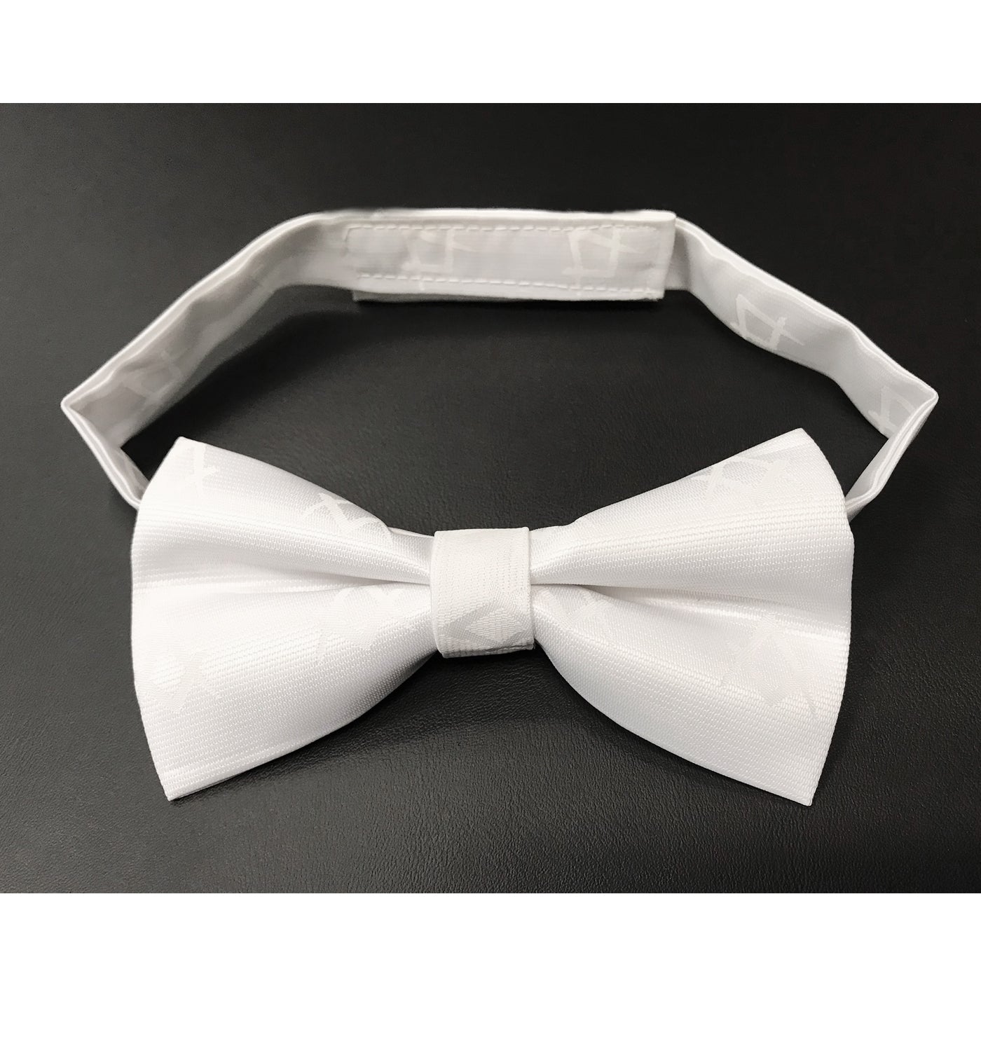 Masonic Bow Tie with Square and Compass White Unique_Regalia